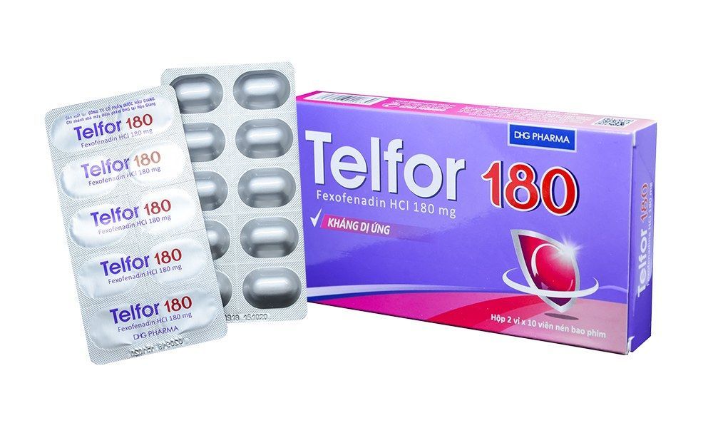 Telfor có 3 loại 60mg, 120mg và 180mg được sử dụng để điều trị hắt xì sổ mũi